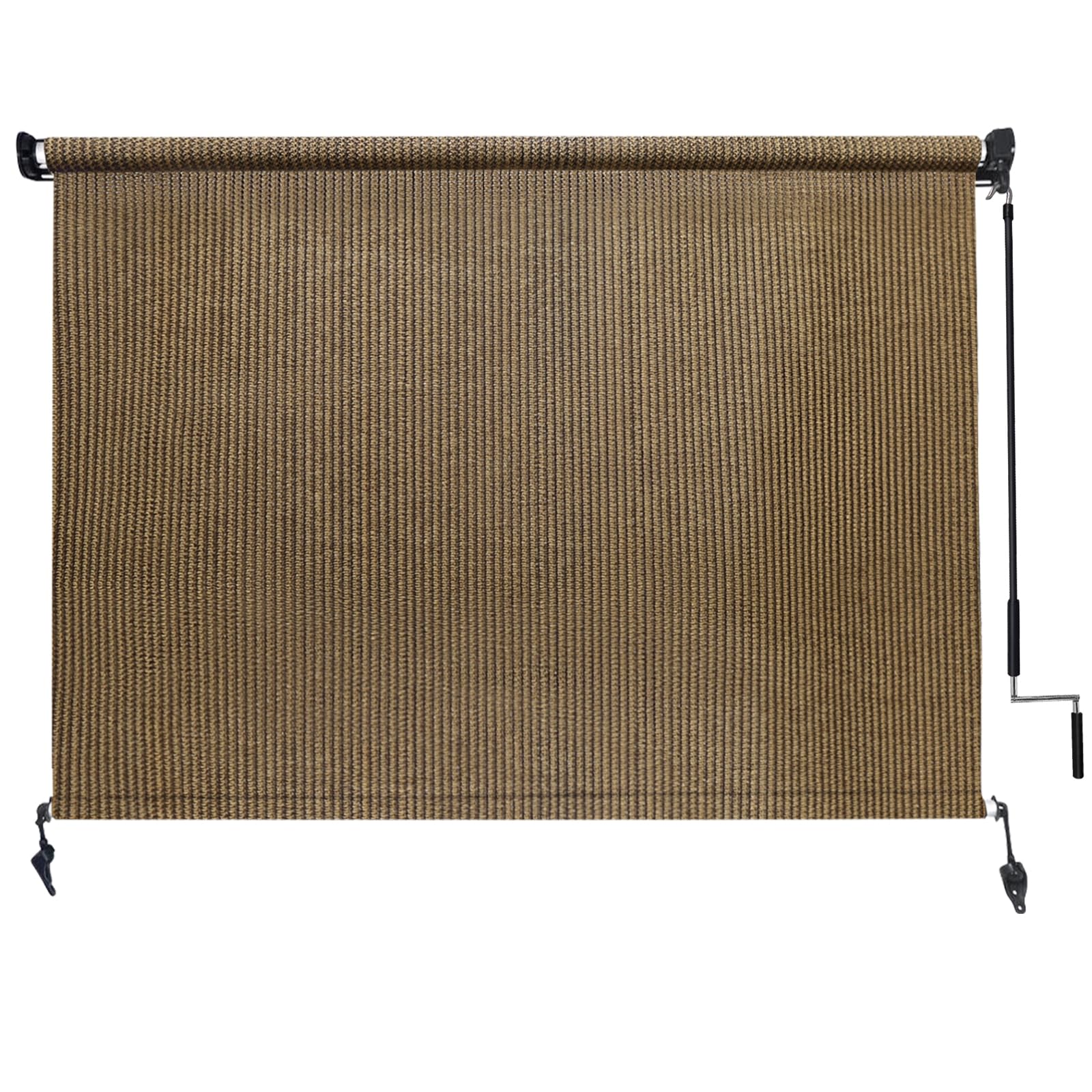 Amagenix Outdoor Roller Shades 10'(W) X 8'(H), Exterior Cordless Patio Shades Roll Up Outdoor Blinds with Spliced Poles Design, 90% UV Protection for Porch Gazebo Pergola, Grey