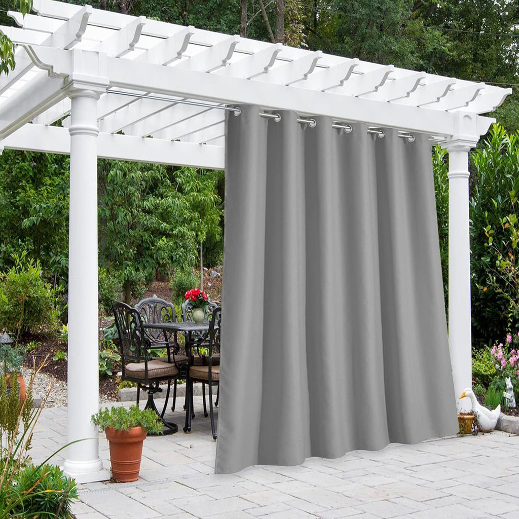 NICETOWN Outdoor Curtains for Patio Waterproof 95" L, Blackout Gazebo Curtain for Pergola/Porch Weatherproof, UV & Privacy Protection Outside Drape, 52" Wide, 1 Panel, Biscotti Beige