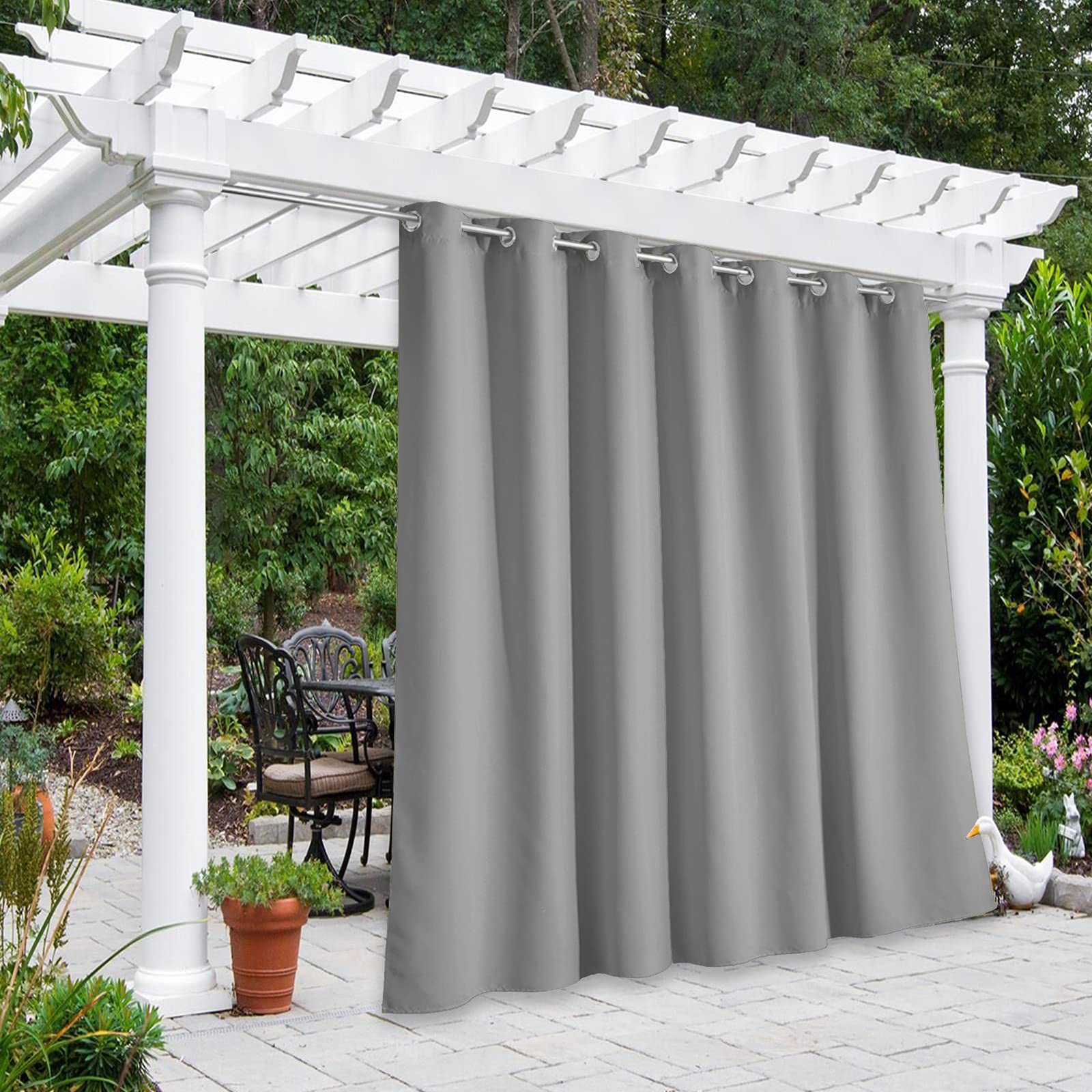 NICETOWN Outdoor Curtains for Patio Waterproof 95" L, Blackout Gazebo Curtain for Pergola/Porch Weatherproof, UV & Privacy Protection Outside Drape, 52" Wide, 1 Panel, Biscotti Beige
