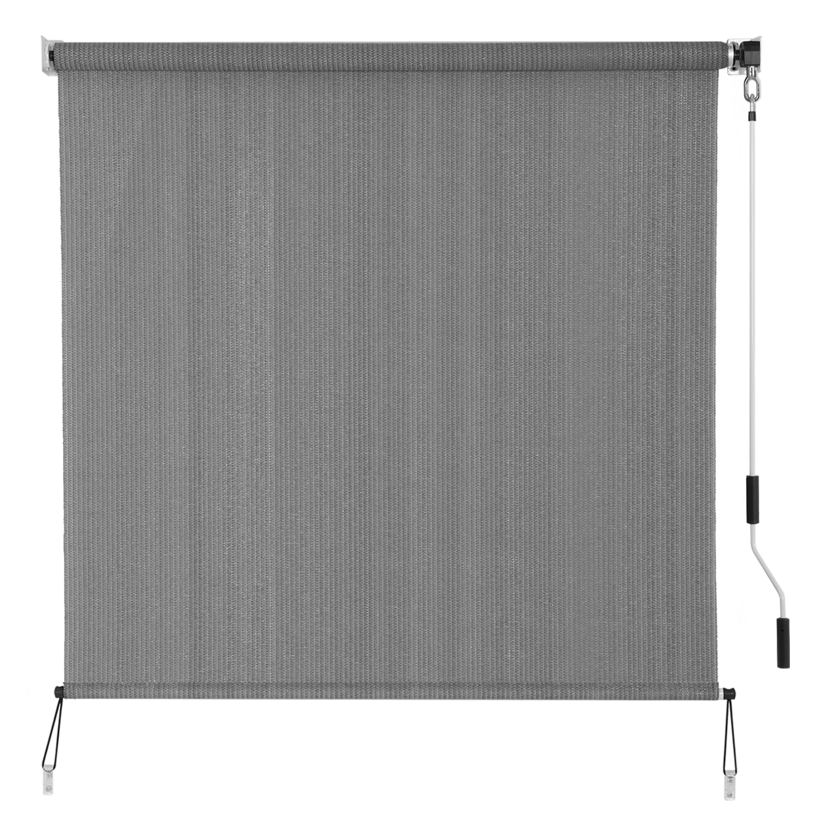 SEEYE Outdoor Sunshade Roller Shades 72" W x 72" H, Cordless Roll Up Shade Blinds Privacy Screen with 90% UV Protection, Exterior Patio Shade Cloth for Porch Pergola Balcony Windows, Dark Grey