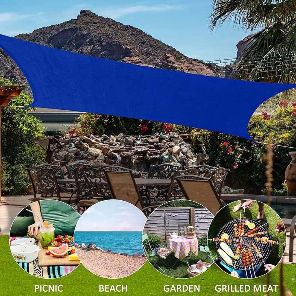 Heavy Duty UV Protection Curved Rectangle Sun Shade Sail Canopy – Waterproof Outdoor Awning for Patio, Deck, Pool, Garden, Pergola, Camping & Backyard Use