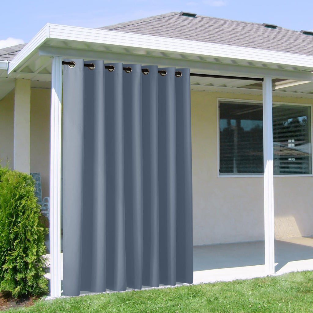 NICETOWN Outdoor Curtains for Patio Waterproof 95" L, Blackout Gazebo Curtain for Pergola/Porch Weatherproof, UV & Privacy Protection Outside Drape, 52" Wide, 1 Panel, Biscotti Beige