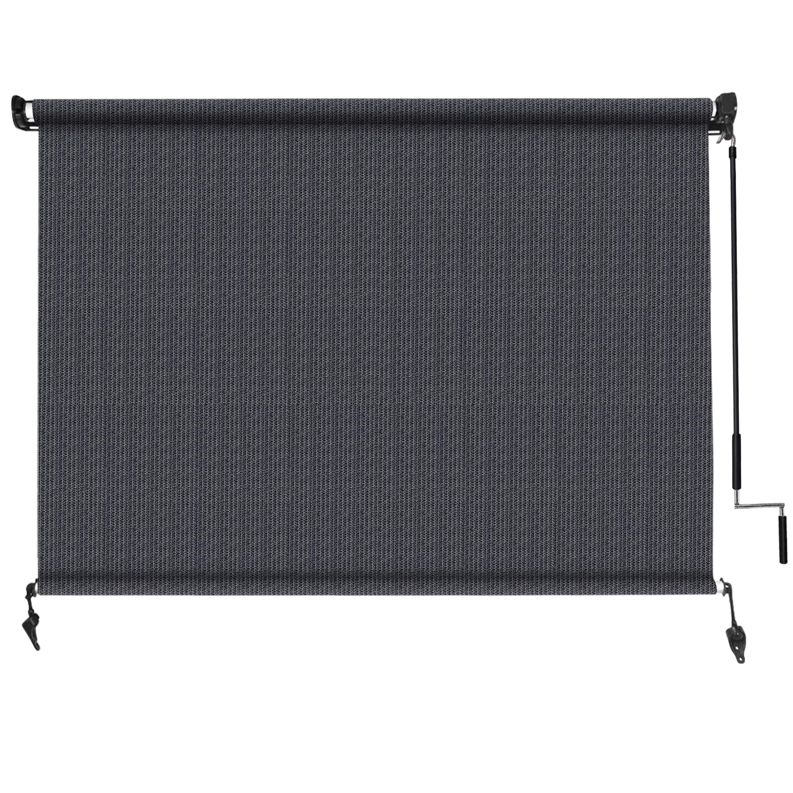 Amagenix Outdoor Roller Shades 10'(W) X 8'(H), Exterior Cordless Patio Shades Roll Up Outdoor Blinds with Spliced Poles Design, 90% UV Protection for Porch Gazebo Pergola, Grey