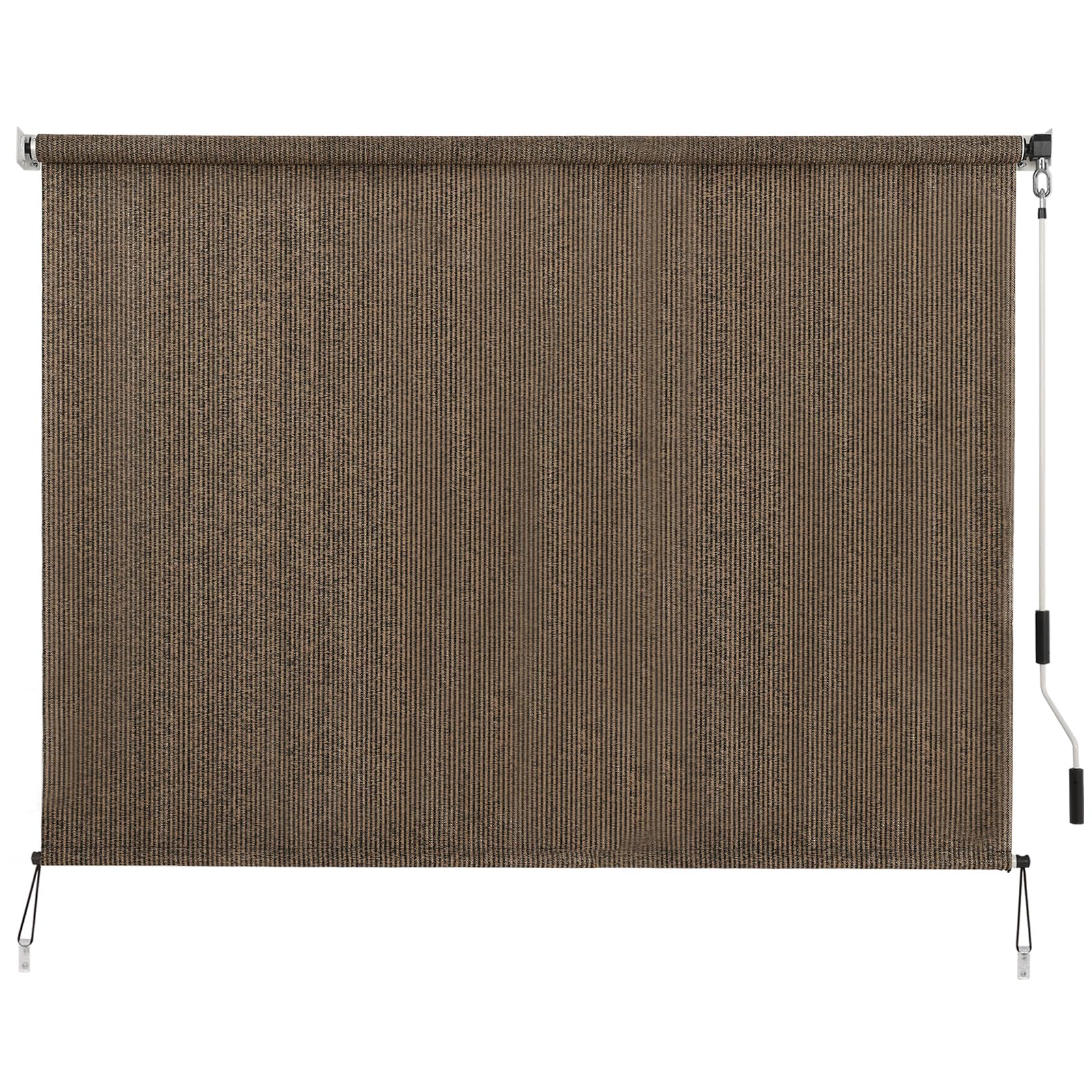 SEEYE Outdoor Sunshade Roller Shades 72" W x 72" H, Cordless Roll Up Shade Blinds Privacy Screen with 90% UV Protection, Exterior Patio Shade Cloth for Porch Pergola Balcony Windows, Dark Grey