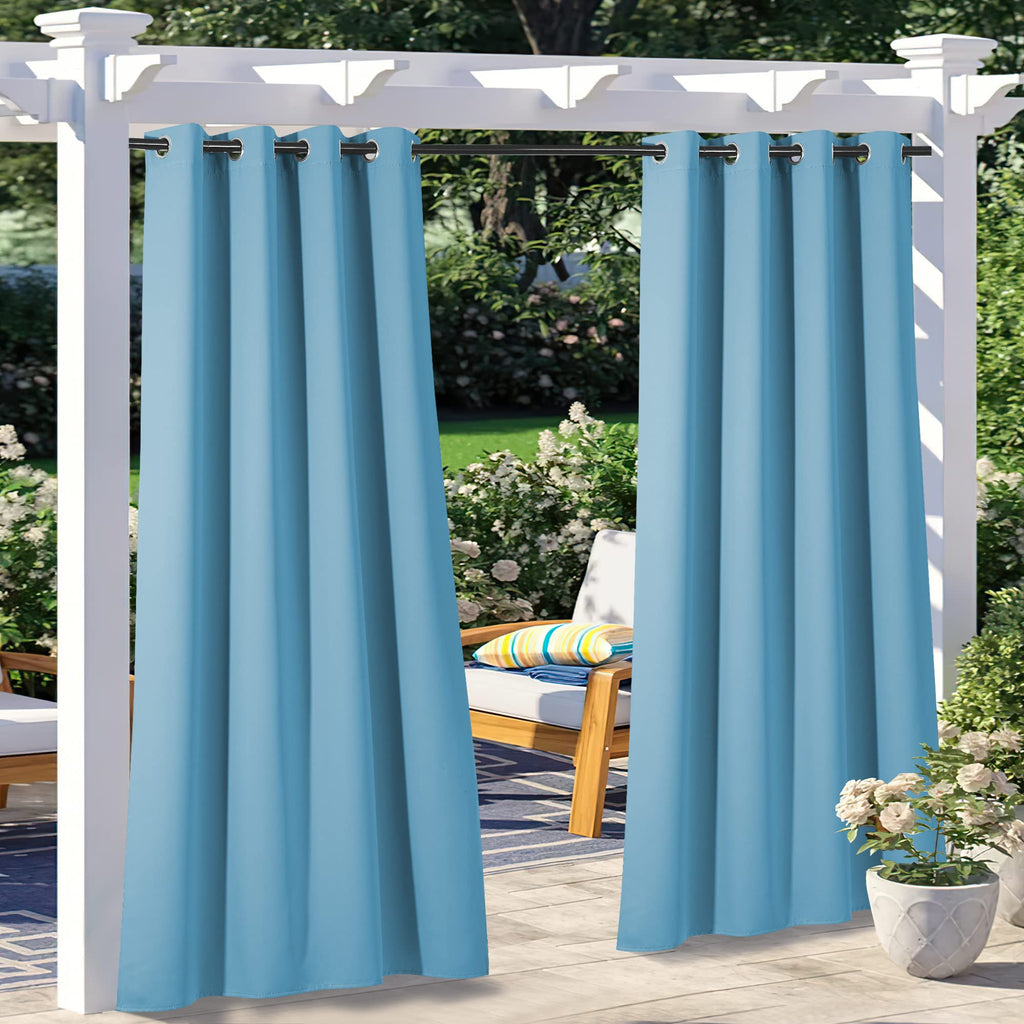 NICETOWN Outdoor Curtains for Patio Waterproof 95" L, Blackout Gazebo Curtain for Pergola/Porch Weatherproof, UV & Privacy Protection Outside Drape, 52" Wide, 1 Panel, Biscotti Beige
