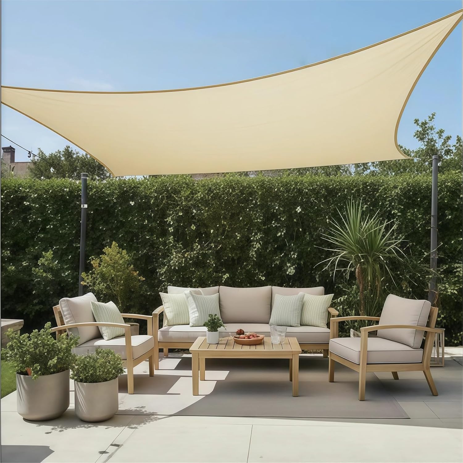 2 X 3 M Sun Shade Sail for Patio, Backyard, and Above Ground Pool, 420D Oxford Fabric with Pu Coating, Outdoor Shade Canopy