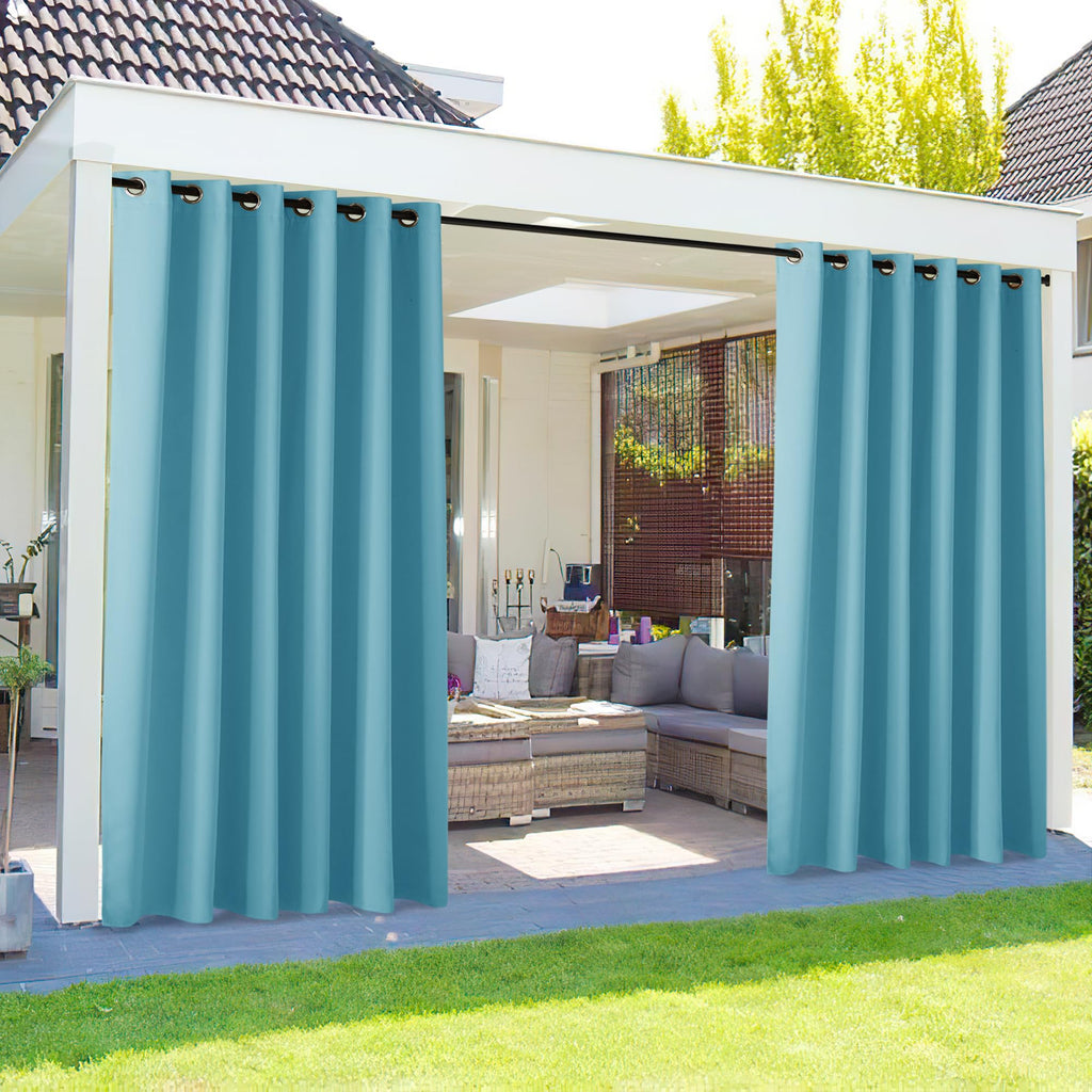 NICETOWN Outdoor Curtains for Patio Waterproof 95" L, Blackout Gazebo Curtain for Pergola/Porch Weatherproof, UV & Privacy Protection Outside Drape, 52" Wide, 1 Panel, Biscotti Beige