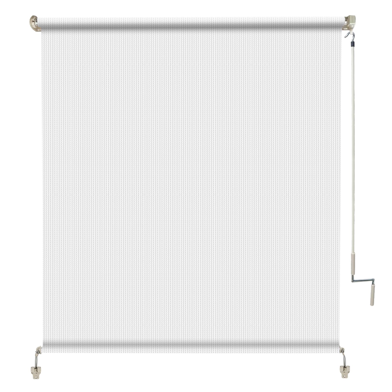 Amagenix Outdoor Roller Shades 10'(W) X 8'(H), Exterior Cordless Patio Shades Roll Up Outdoor Blinds with Spliced Poles Design, 90% UV Protection for Porch Gazebo Pergola, Grey