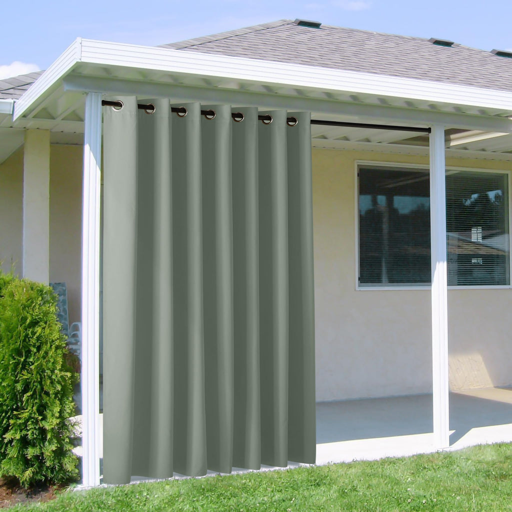 NICETOWN Outdoor Curtains for Patio Waterproof 95" L, Blackout Gazebo Curtain for Pergola/Porch Weatherproof, UV & Privacy Protection Outside Drape, 52" Wide, 1 Panel, Biscotti Beige