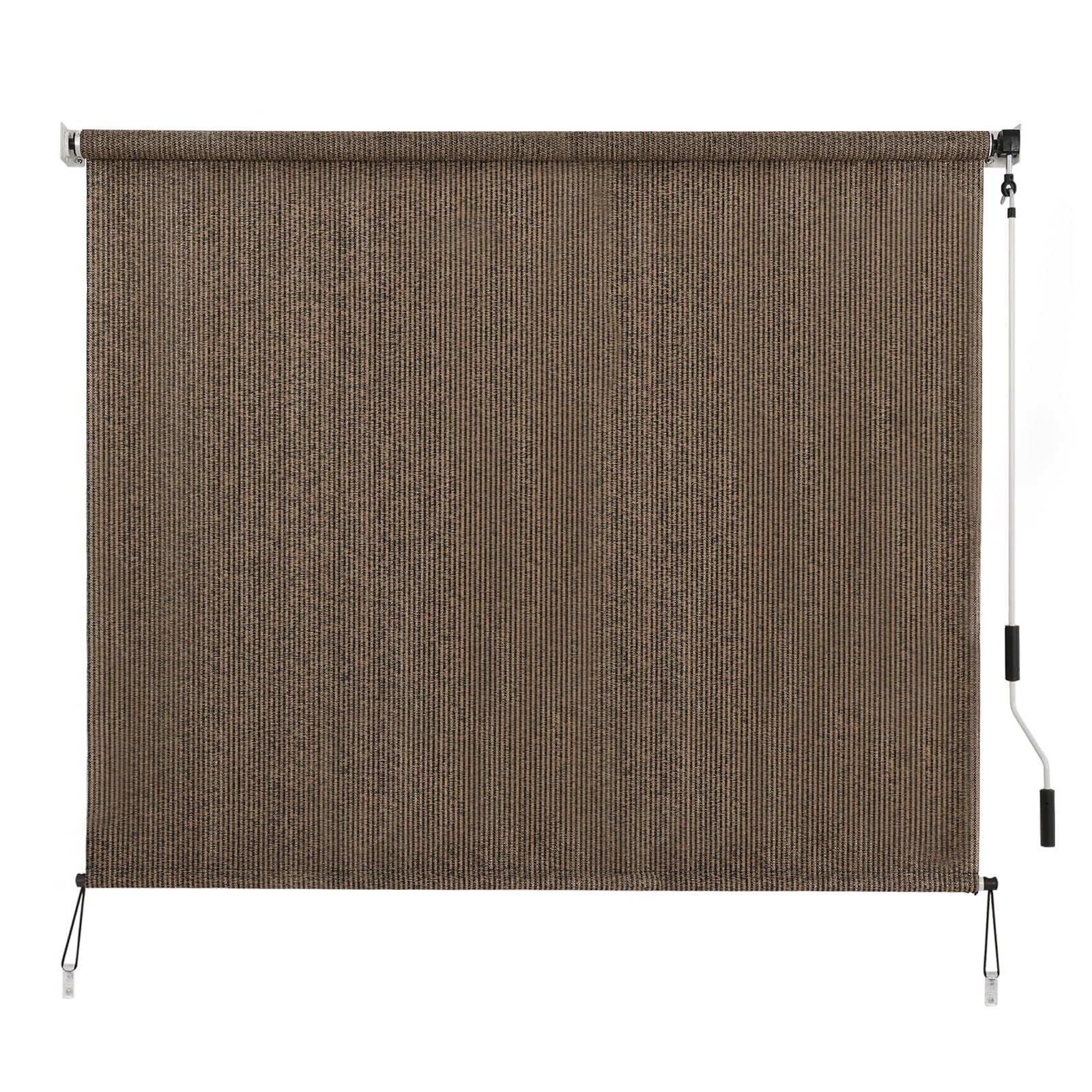 SEEYE Outdoor Sunshade Roller Shades 72" W x 72" H, Cordless Roll Up Shade Blinds Privacy Screen with 90% UV Protection, Exterior Patio Shade Cloth for Porch Pergola Balcony Windows, Dark Grey