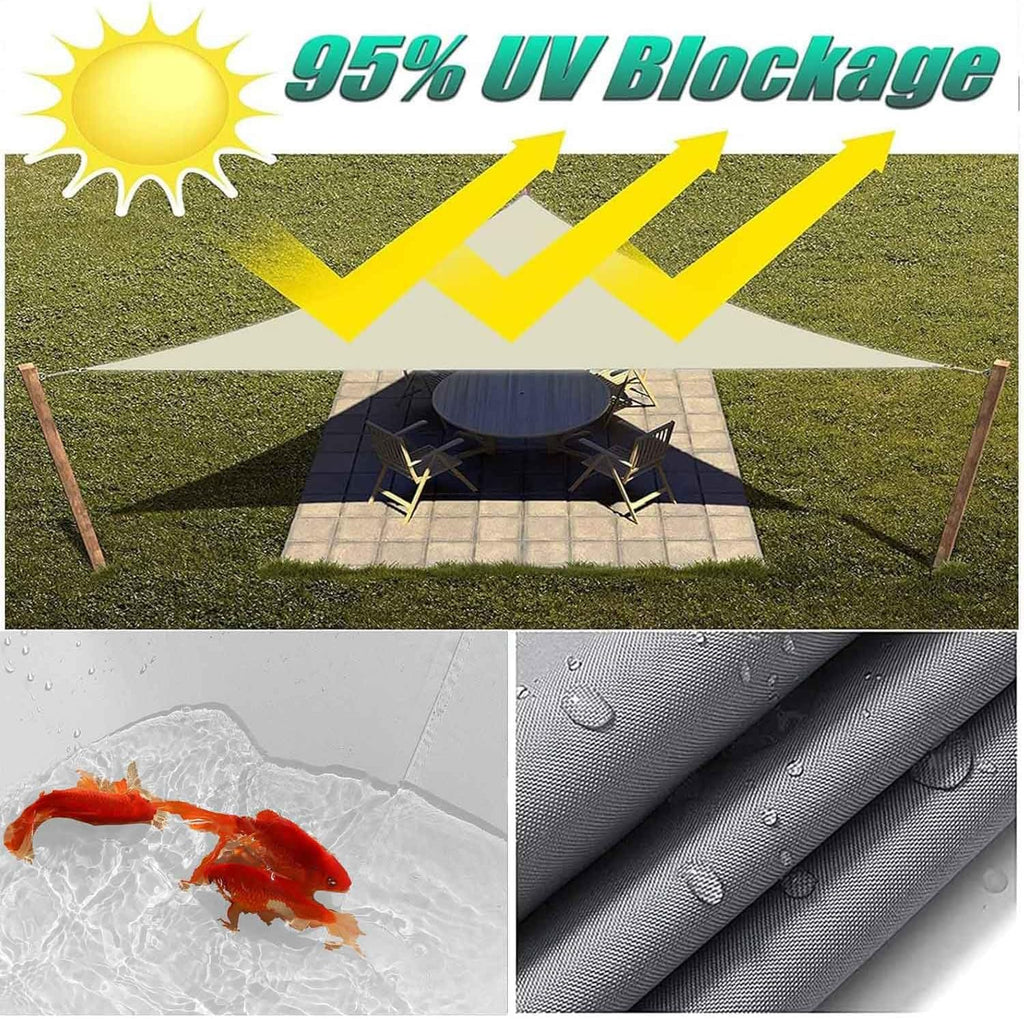 Waterproof Sun Shade Sail Shade Cloth for Patio 10x10x14ft, Garden Sun Shade Right Triangle UV-Block Sunscreen Sail Breathable Shelter Fabric Screen with Roped, 10x10x16ft