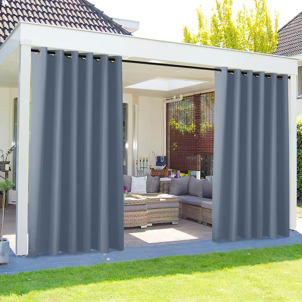NICETOWN Outdoor Curtains for Patio Waterproof 95" L, Blackout Gazebo Curtain for Pergola/Porch Weatherproof, UV & Privacy Protection Outside Drape, 52" Wide, 1 Panel, Biscotti Beige