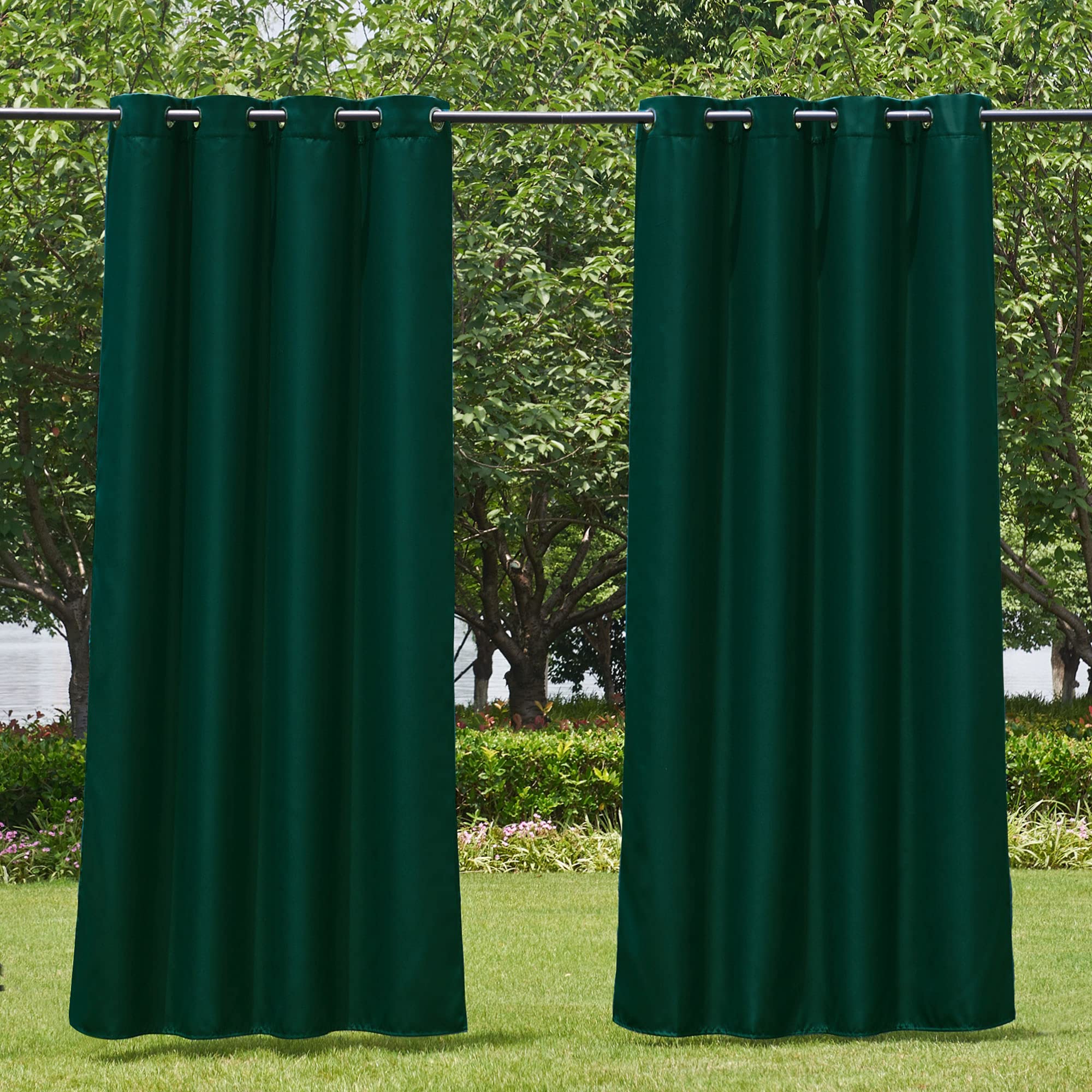NICETOWN Outdoor Curtains for Patio Waterproof 95" L, Blackout Gazebo Curtain for Pergola/Porch Weatherproof, UV & Privacy Protection Outside Drape, 52" Wide, 1 Panel, Biscotti Beige