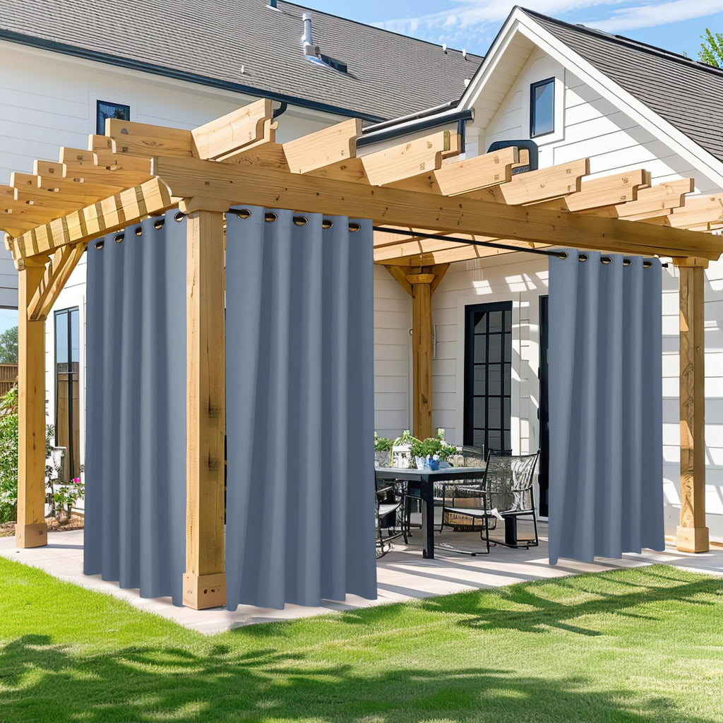 NICETOWN Outdoor Curtains for Patio Waterproof 95" L, Blackout Gazebo Curtain for Pergola/Porch Weatherproof, UV & Privacy Protection Outside Drape, 52" Wide, 1 Panel, Biscotti Beige