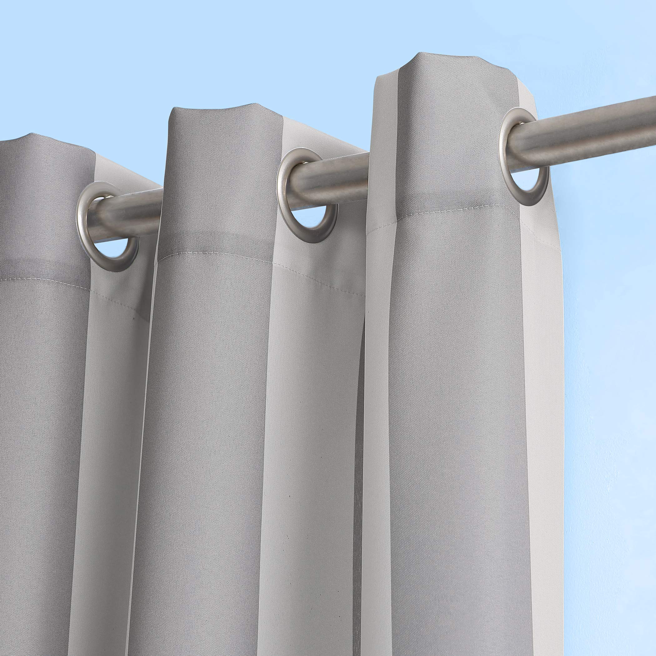 Sun Zero Valencia 2-Pack Cabana Stripe Indoor/Outdoor UV Protectant Energy Efficient Grommet Curtain Panel Pair