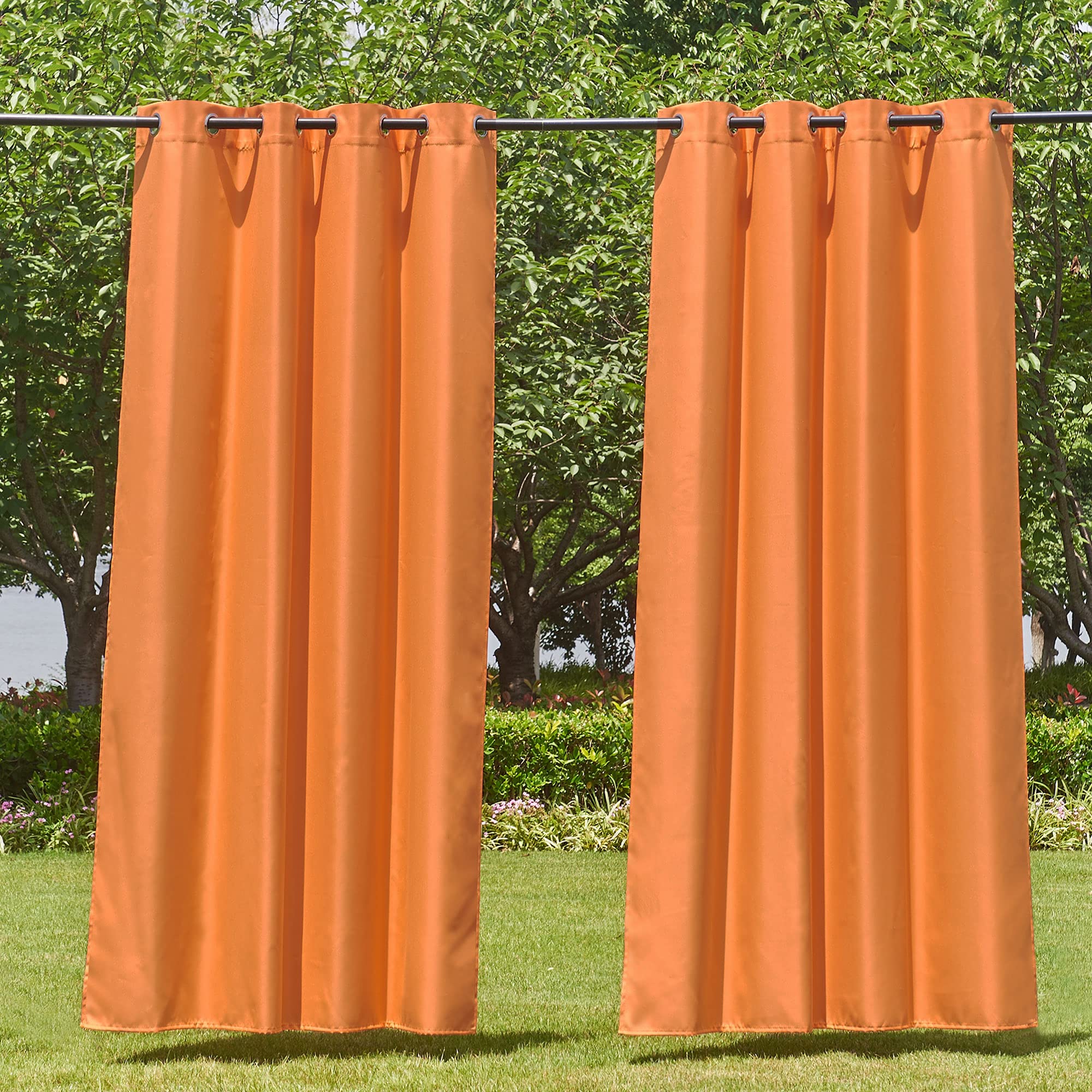 NICETOWN Outdoor Curtains for Patio Waterproof 95" L, Blackout Gazebo Curtain for Pergola/Porch Weatherproof, UV & Privacy Protection Outside Drape, 52" Wide, 1 Panel, Biscotti Beige