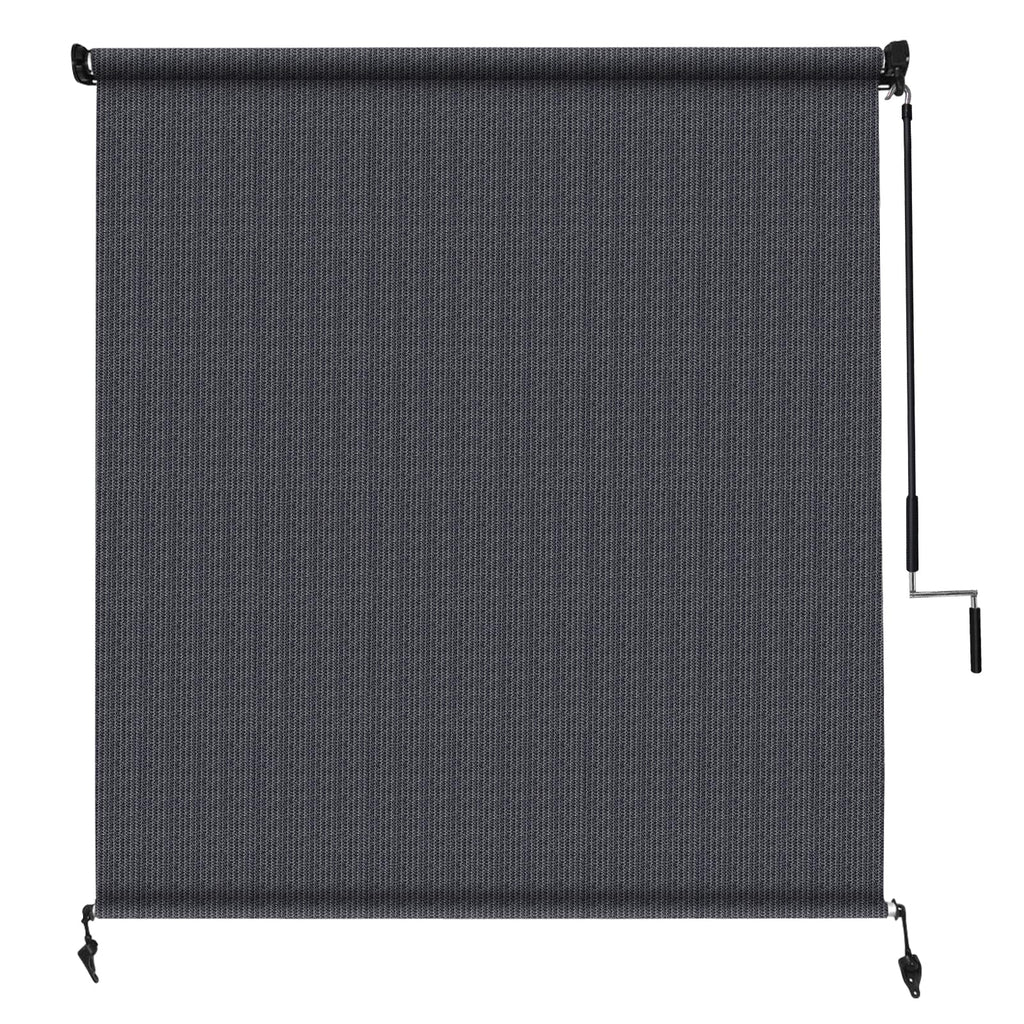 Amagenix Outdoor Roller Shades 10'(W) X 8'(H), Exterior Cordless Patio Shades Roll Up Outdoor Blinds with Spliced Poles Design, 90% UV Protection for Porch Gazebo Pergola, Grey