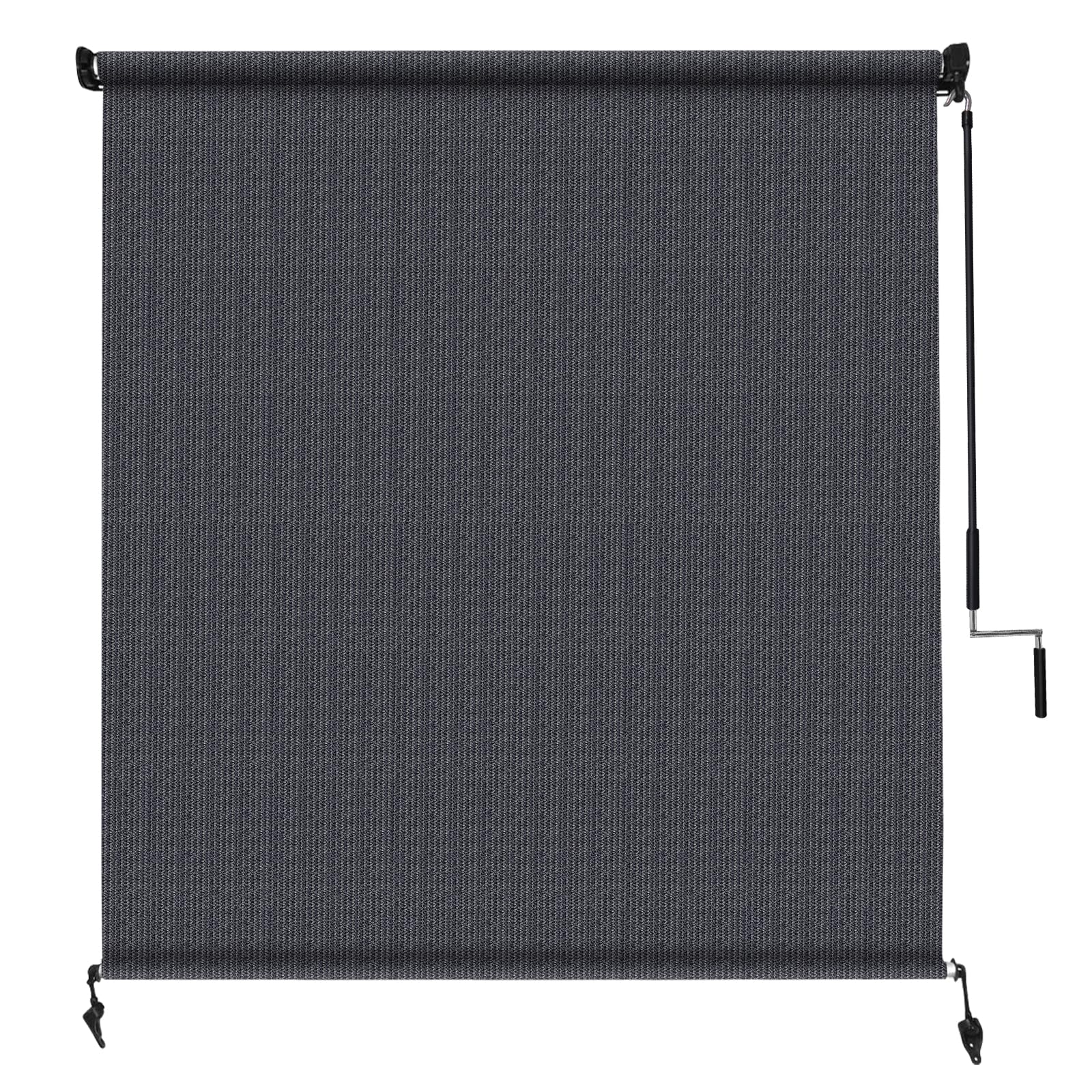 Amagenix Outdoor Roller Shades 10'(W) X 8'(H), Exterior Cordless Patio Shades Roll Up Outdoor Blinds with Spliced Poles Design, 90% UV Protection for Porch Gazebo Pergola, Grey
