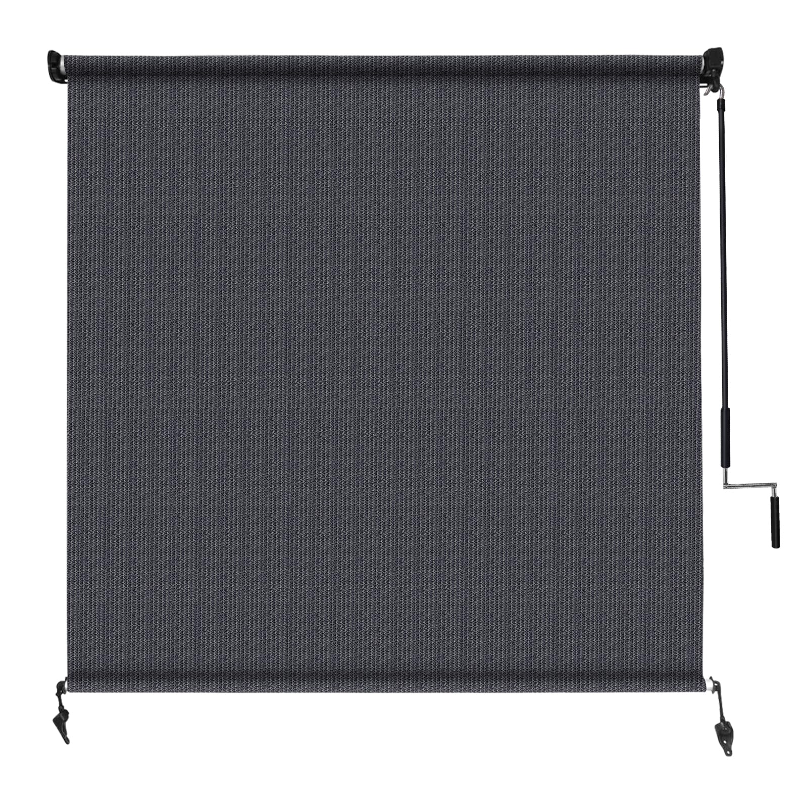 Amagenix Outdoor Roller Shades 10'(W) X 8'(H), Exterior Cordless Patio Shades Roll Up Outdoor Blinds with Spliced Poles Design, 90% UV Protection for Porch Gazebo Pergola, Grey