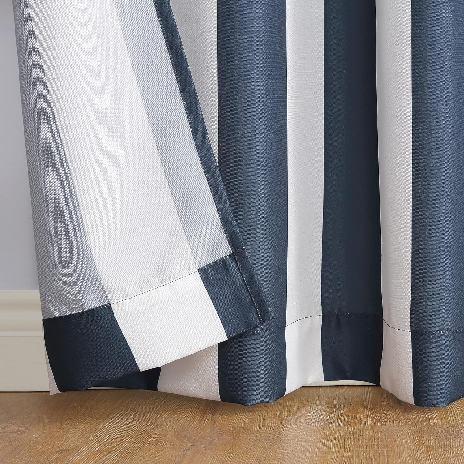 Sun Zero Valencia 2-Pack Cabana Stripe Indoor/Outdoor UV Protectant Energy Efficient Grommet Curtain Panel Pair